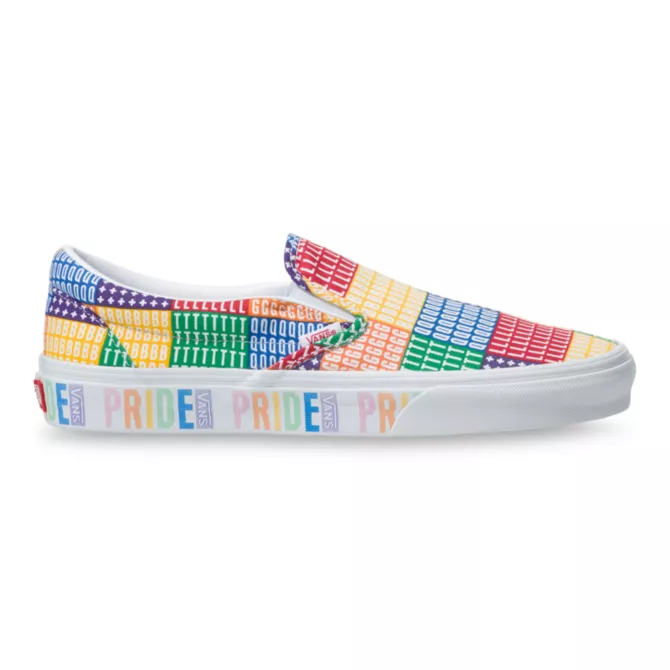 rainbow van slip ons